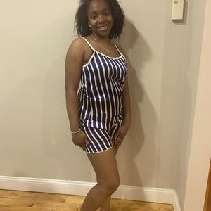 Brand New Blue/white stripe satin loungewear. Cute and comfortable